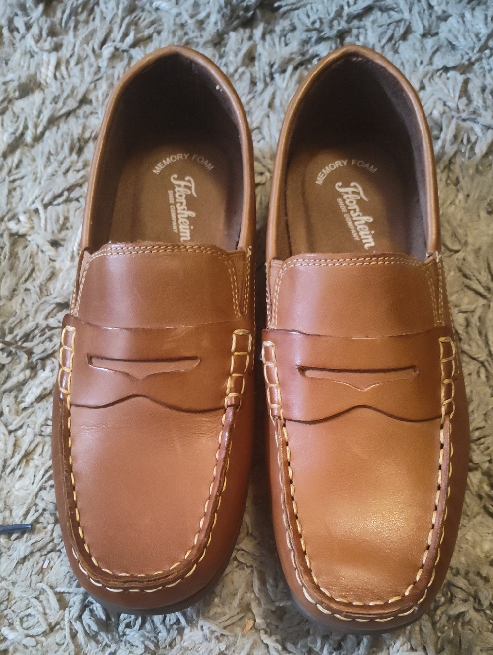 Florsheim Cognac Brown Leather Penny Loafers